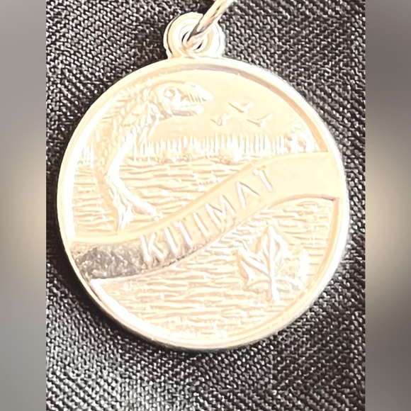 KITIMAT Sterling Silver Charm or Necklace Pendant. Vintage Canadiana Fishing - Picture 6 of 7